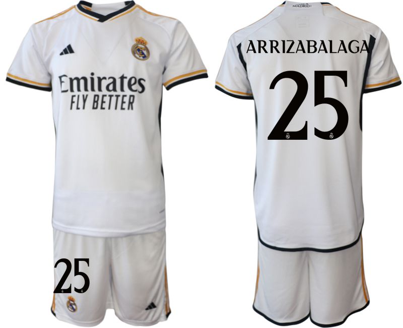 Men 2023-2024 Club Real Madrid home white 25 Soccer Jersey